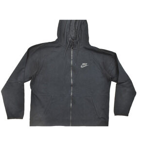 Nike Tech Fleece Men's Full Zip Hoodie Jacket High Neck Solid Black Size XXL